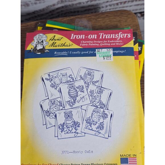 VTG Lot of 12 Aunt Marthas Hot Iron Transfers Embroidery Various Patterns - Picture 10 of 13